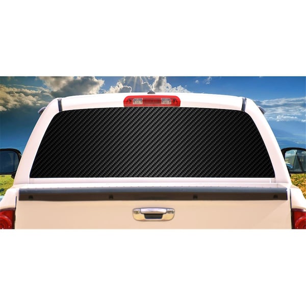 Entretenimiento Carbon Fiber Rear Window Graphic Truck View Thru Vinyl Back Decal EN2678318 - main
